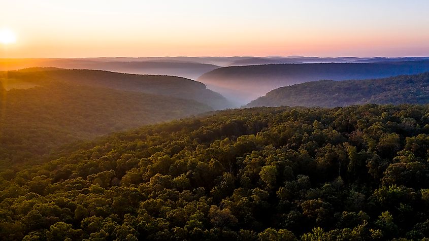 A view of the Ozark Mountains