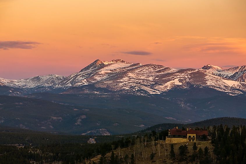 View of the mountains during sunset at Golden Gate Canyon State Park