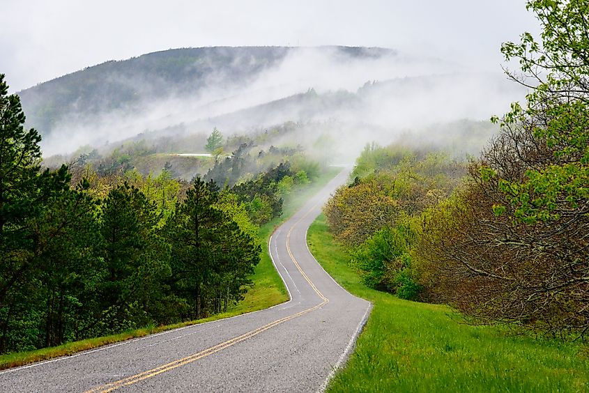A view of the Talimena scenic drive