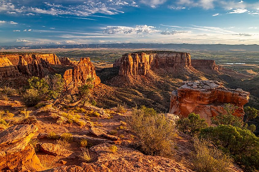 View of Independence Monument during sunrise at Colorado National Monument