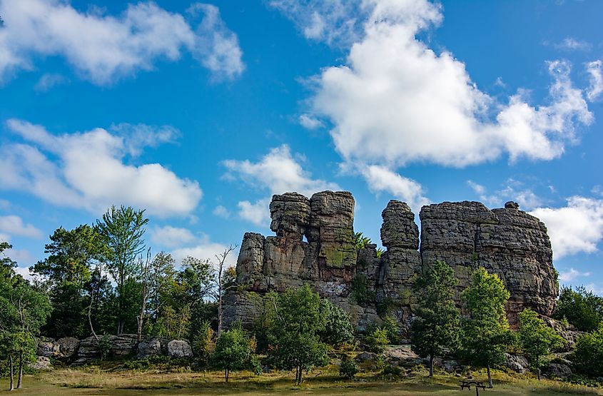 View of Ship Rock in Adams County, Wisconsin