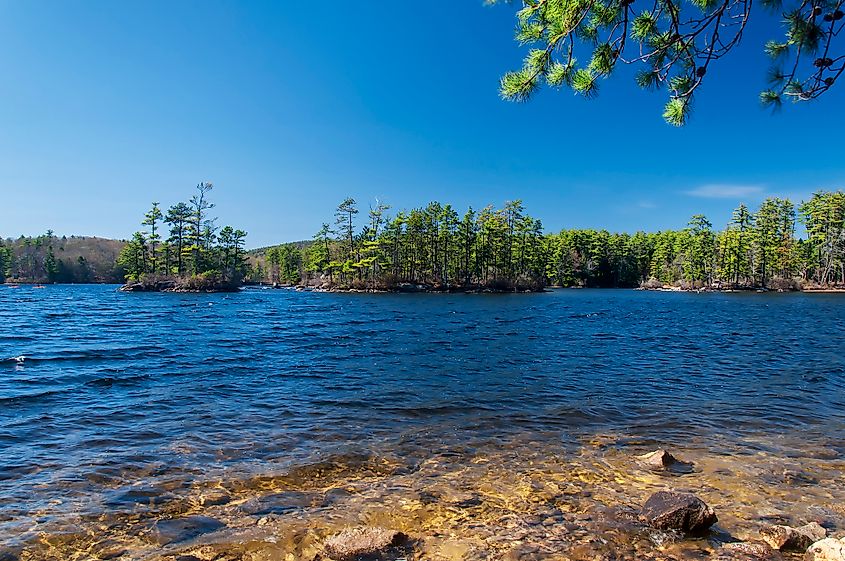 View of the islands at Pawtuckaway State Park