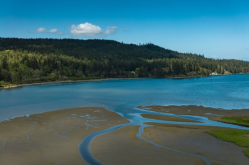 A view of the tidal channels in the Puget Sound region