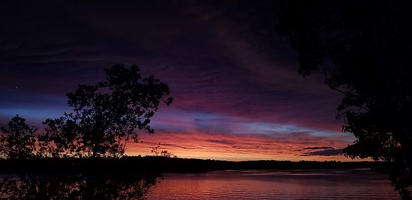 A view of the sunset at Lake Metigoshe