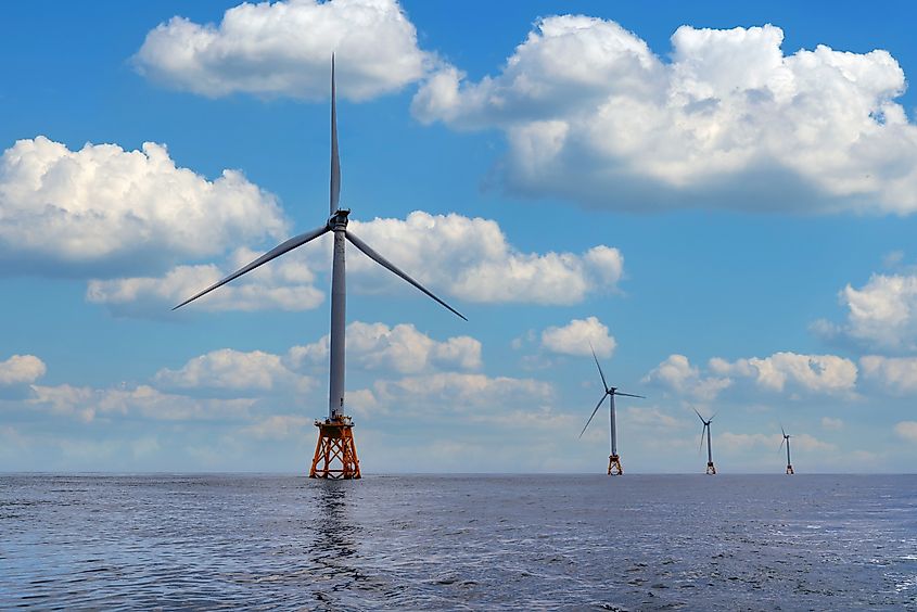 Wind turbines off the shores of Block Island