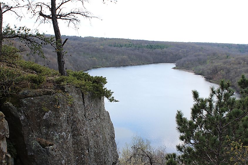 View of the lake at Governor Dodge State Park