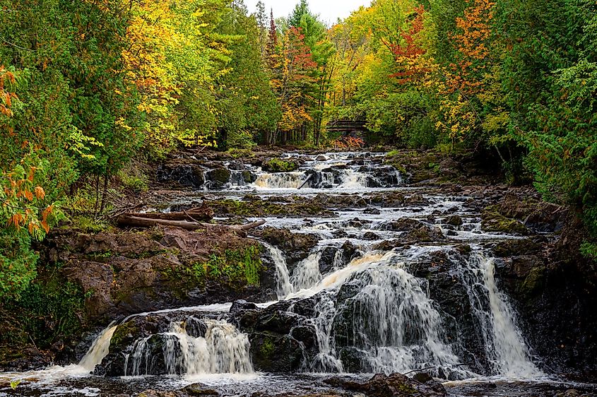 View of waterfalls in Copper Falls State Park