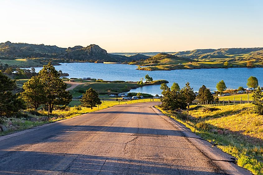 View of Granite Springs Reservoir at Curt Gowdy State Park Wyoming