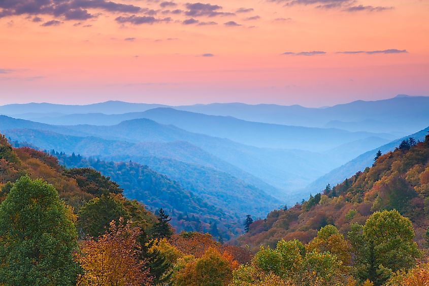 View of the mountains at Great Smoky Mountains National Park