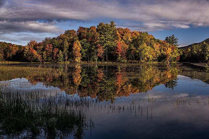 Chittenden Reservoir on an autumn morning in rural Vermont