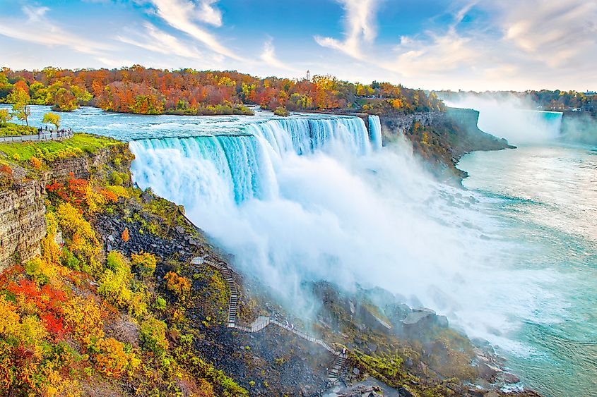 View of Niagara Falls during autumn