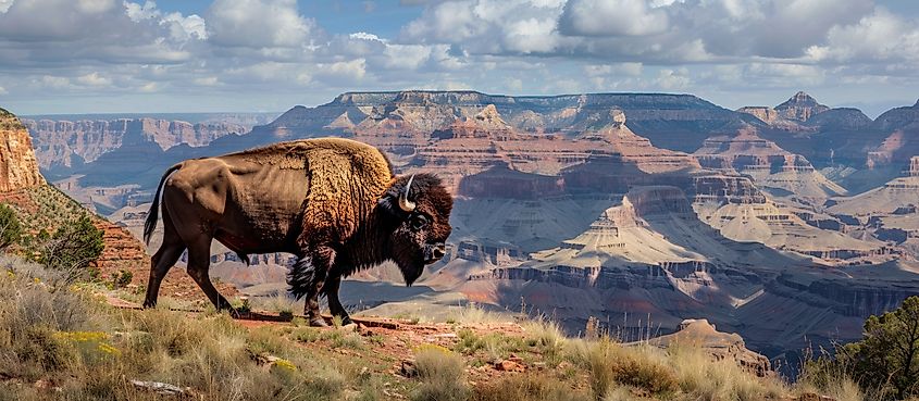 An American bison (Bison bison)