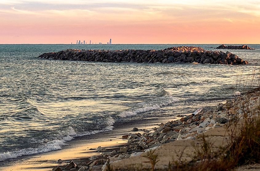 View of Chicago’s skyline from Illinois Beach State Park
