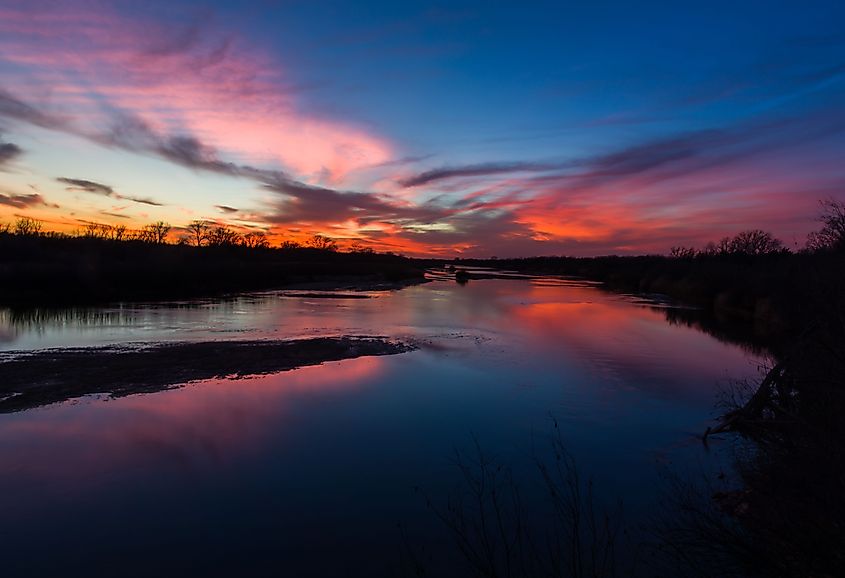 A view of the Cimarron River in Oklahoma