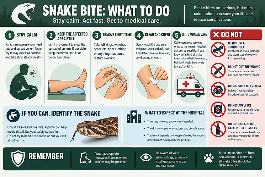 A Snake Bite Safety Guide Infographic