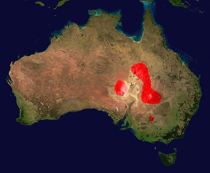 Inland Taipan range map.