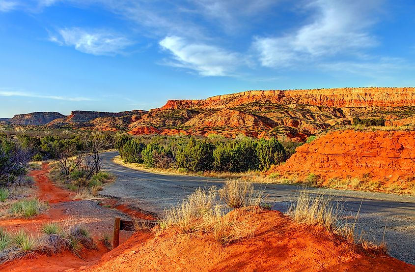 A view of the rock formations at Palo Duro Canyon State Park in Texas